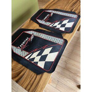 Vintage GM Pontiac Racing Front Rubber FLOOR MAT SET of 2 Made in the USA